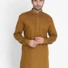 VASTRAMAY Men's Brown Cotton Kurta