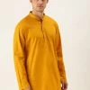 VASTRAMAY Men's Mustard Cotton Kurta