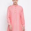 Pathani Vastramay Men's Red Cotton Blend Kurta 2 Pathani Vastramay Men's Red Cotton Blend Kurta