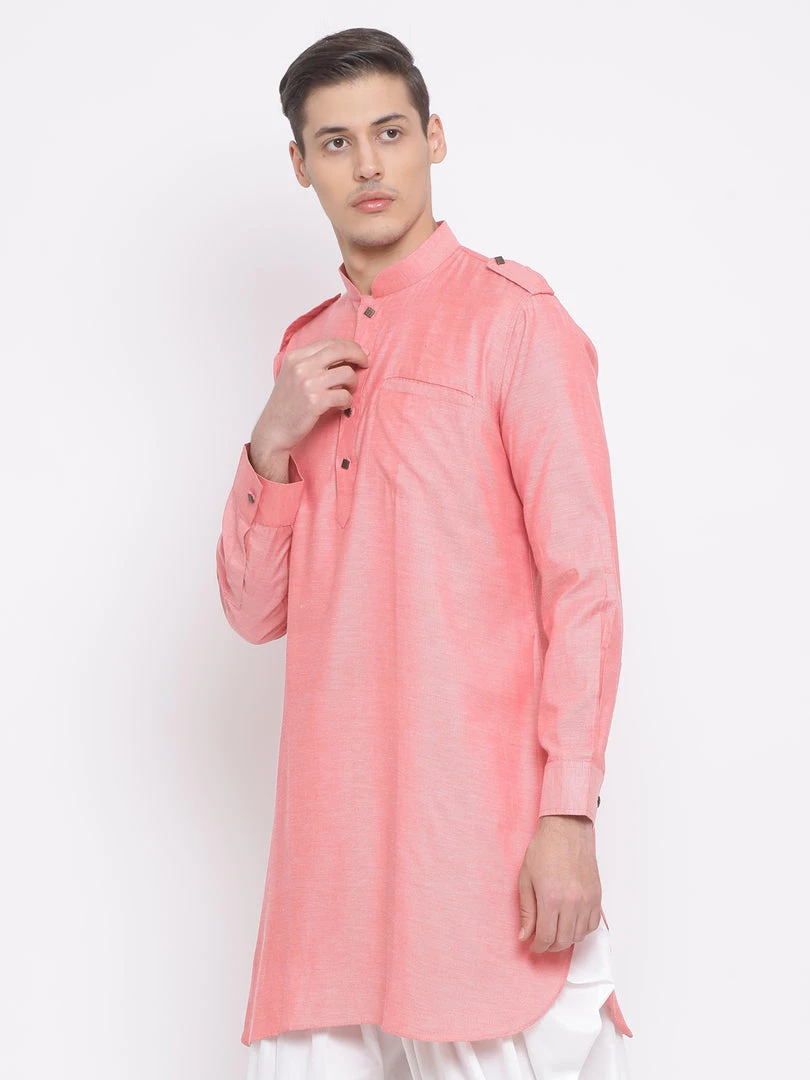 Pathani Vastramay Men's Red Cotton Blend Kurta 4 Pathani Vastramay Men's Red Cotton Blend Kurta
