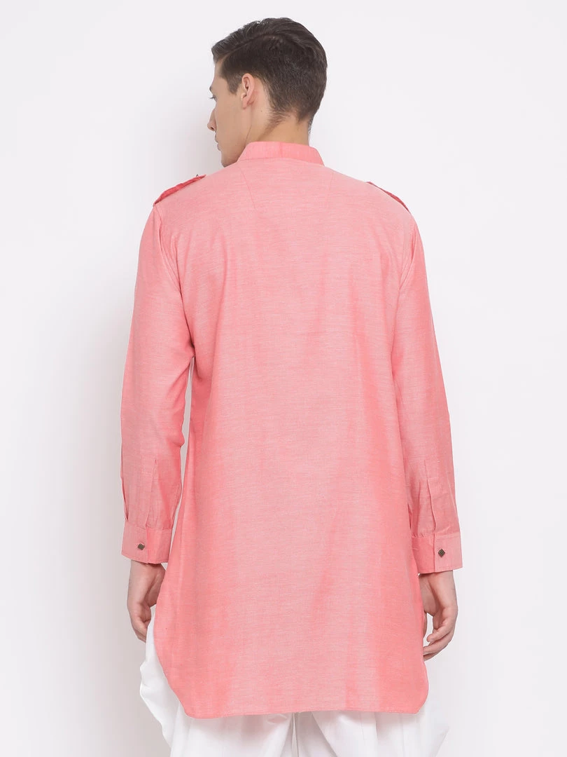 Pathani Vastramay Men's Red Cotton Blend Kurta 5 Pathani Vastramay Men's Red Cotton Blend Kurta