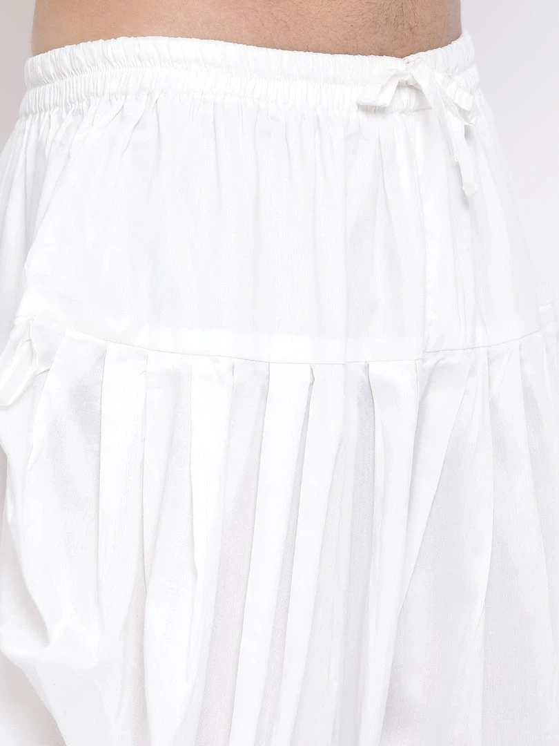 Vastramay Men's Brown Cotton Blend Kurta And White Dhoti Set 7 Vastramay Men's Brown Cotton Blend Kurta And White Dhoti Set