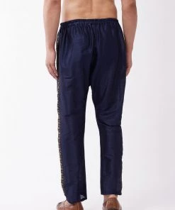 Rakhi VASTRAMAY Men's Navy Blue Silk Blend Embroidered Pyjama 10 Rakhi VASTRAMAY Men's Navy Blue Silk Blend Embroidered Pyjama