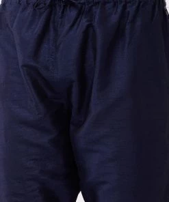 VASTRAMAY Men's Navy Blue Silk Blend Embroidered Pyjama 11 VASTRAMAY Men's Navy Blue Silk Blend Embroidered Pyjama