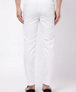 VASTRAMAY Men's White Cotton Pyjama