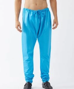 VASTRAMAY Men Blue Solid Relax-Fit Churidar