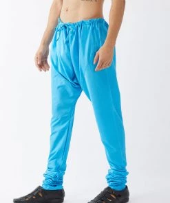 VASTRAMAY Men Blue Solid Relax-Fit Churidar