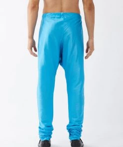 VASTRAMAY Men Blue Solid Relax-Fit Churidar