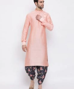 VASTRAMAY Men's Dark Blue Printed Dhoti Pant 12 VASTRAMAY Men's Dark Blue Printed Dhoti Pant