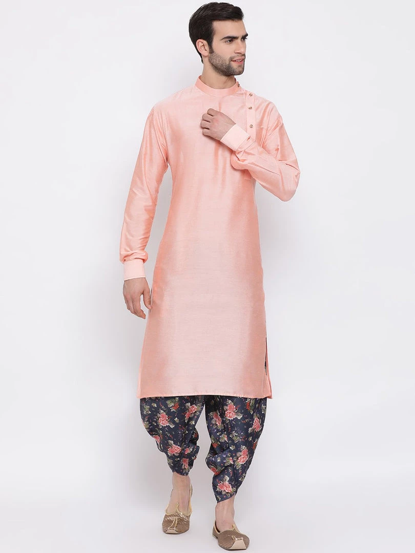 VASTRAMAY Men's Dark Blue Printed Dhoti Pant 7 VASTRAMAY Men's Dark Blue Printed Dhoti Pant