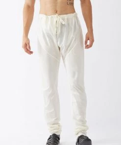 VASTRAMAY Men's Cream-Coloured Solid Relax Fit Churidar SALE