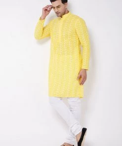 VASTRAMAY Men White Solid Pure Cotton Relaxed-Fit Pyjama