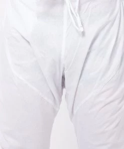 VASTRAMAY Men White Solid Pure Cotton Relaxed-Fit Pyjama