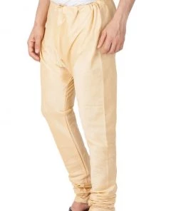 Vastramay Men's Gold Cotton Silk Blend Pyjama