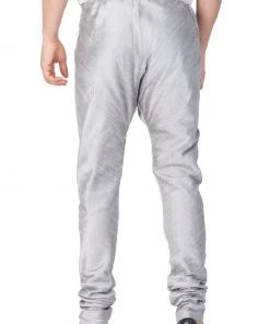 Vastramay Men's Grey Cotton Silk Blend Pyjama