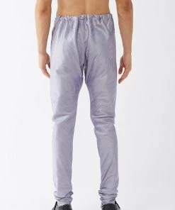 VASTRAMAY Men's Lavender Solid Straight-Fit Churidar Pyjama