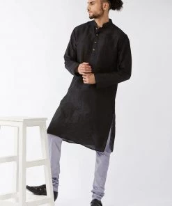 VASTRAMAY Men's Lavender Solid Straight-Fit Churidar Pyjama