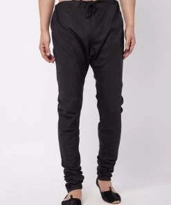 VASTRAMAY Men's Black Cotton Blend Pyjama