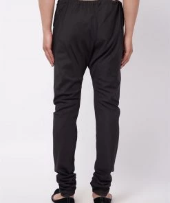 VASTRAMAY Men's Black Cotton Blend Pyjama