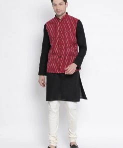 Vastramay Men's White Cotton Silk Blend Churidar 12 Vastramay Men's White Cotton Silk Blend Churidar