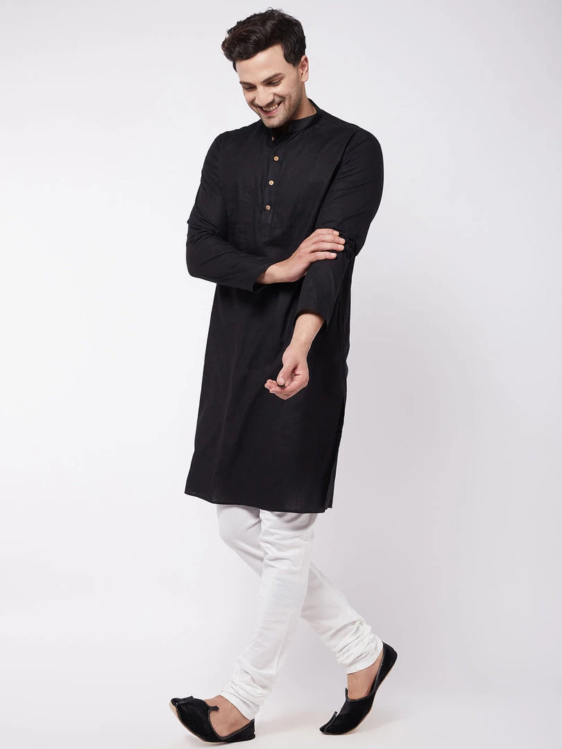 VASTRAMAY Men's White Solid Relaxed-Fit Churidar 7 VASTRAMAY Men's White Solid Relaxed-Fit Churidar