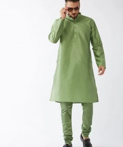 Pyjama VASTRAMAY Men Green Silk Blend Churidar