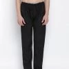 VASTRAMAY Men's Black Cotton Silk Blend Pyjama