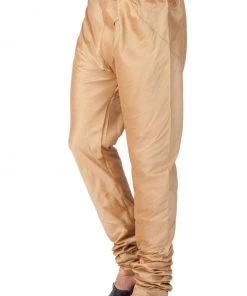 Vastramay Men's Gold Cotton Silk Blend Pyjama
