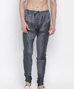 VASTRAMAY Men's Grey Solid Churidar