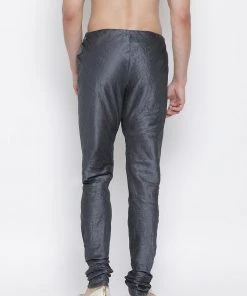 VASTRAMAY Men's Grey Solid Churidar