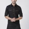 Vastramay Buy 1 Get 1 Men's Black Cotton Blend Kurta