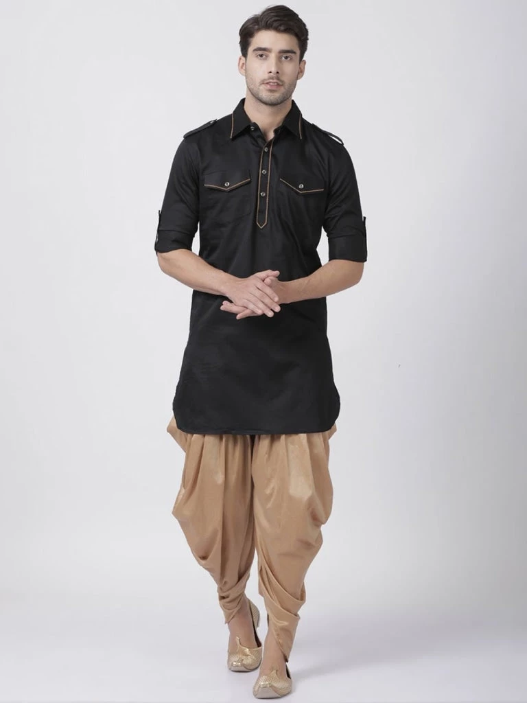 Vastramay Buy 1 Get 1 Men's Black Cotton Blend Kurta 7 Vastramay Buy 1 Get 1 Men's Black Cotton Blend Kurta