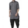 Vastramay Buy 1 Get 1 Men's Grey Cotton Blend Pathani Suit Set