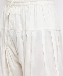 VASTRAMAY Men's Blue Cotton Blend Pathani Suit Set