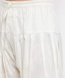 Vastramay Men's Pink Cotton Blend Pathani Suit Set