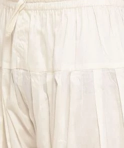 VASTRAMAY Men's Purple & Off White Pathani Kurta With Salwar Set