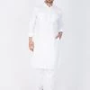 VASTRAMAY Men's White Pathani Suit Set