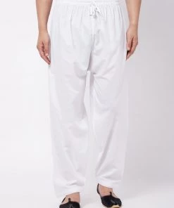 Holi VASTRAMAY Men's White Cotton Blend Salwar