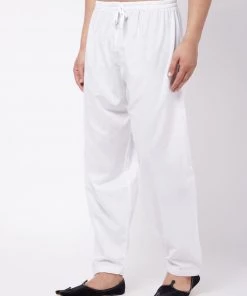 Holi VASTRAMAY Men's White Cotton Blend Salwar