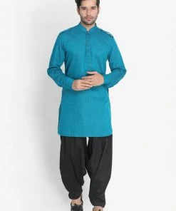 Rakhi VASTRAMAY Men's Black Cotton Blend Patiala Pyjama