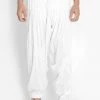 VASTRAMAY Men's White Cotton Blend Patiala Pyjama