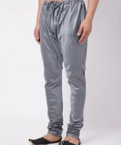 VASTRAMAY Men's Grey Viscose Pyjama
