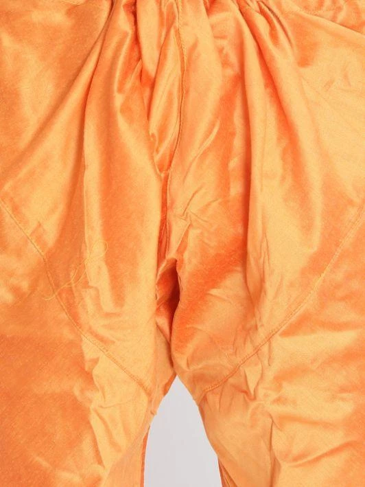 Vastramay Men's Orange Cotton Blend Pyjama 6 Vastramay Men's Orange Cotton Blend Pyjama