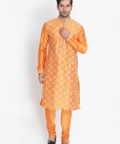 Vastramay Men's Orange Cotton Blend Pyjama 12 Vastramay Men's Orange Cotton Blend Pyjama