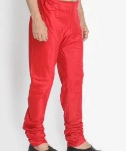 VASTRAMAY Men's Red Cotton Blend Pyjama