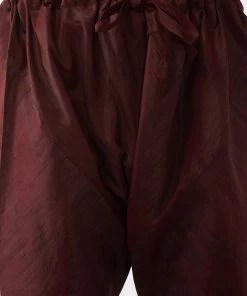 VASTRAMAY Men's Wine Silk Blend Pyjama