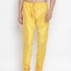 Vastramay Men's Yellow Cotton Silk Blend Pyjama