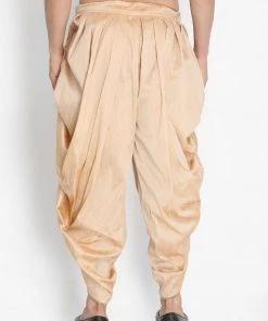 Vastramay Men's Gold Silk Blend Dhoti