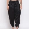 Vastramay Men's Black Silk Blend Dhoti Pant 1 Vastramay Men's Black Silk Blend Dhoti Pant