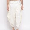 Vastramay Men's Cream Silk Blend Dhoti Pant 1 Vastramay Men's Cream Silk Blend Dhoti Pant